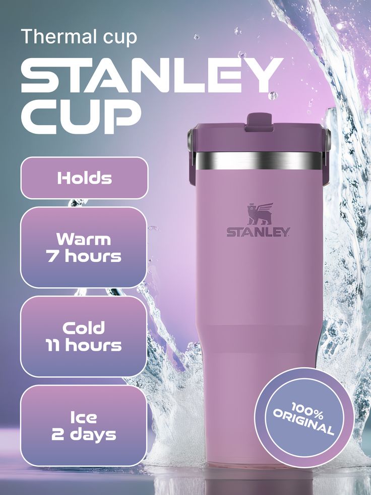 Stanley Cup 40oz Stainless Steel Tumbler with Straw & Straw Cap – Insulated, Leakproof, and Reusable Travel Mug for Hot & Cold Drinks